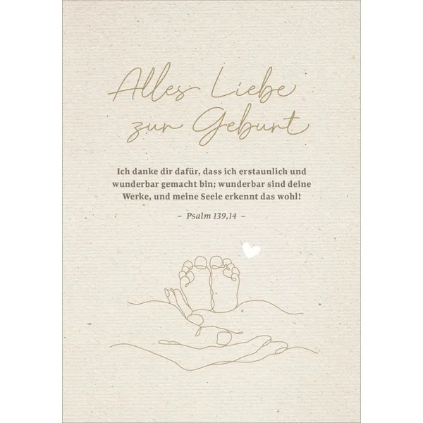 Produktbild des Artikels Faltkarte "Alles Liebe zur Geburt" (Schreibwaren)