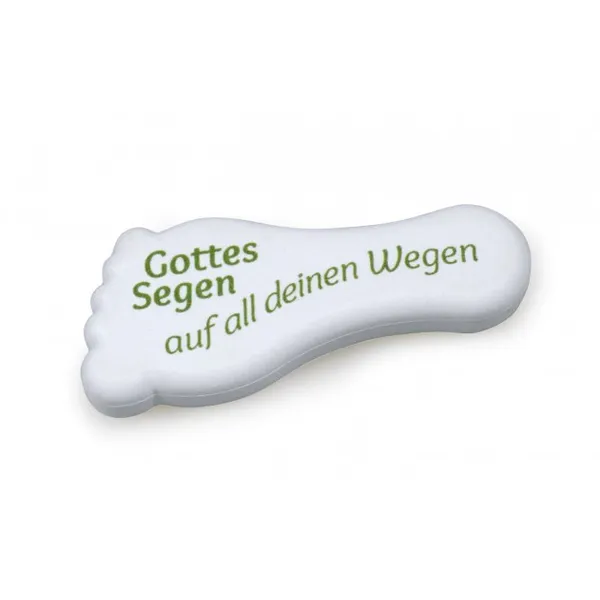 Produktbild des Artikels Radiergummi Fuß "Gottes Segen auf all deinen Wegen" (Schreibwaren)