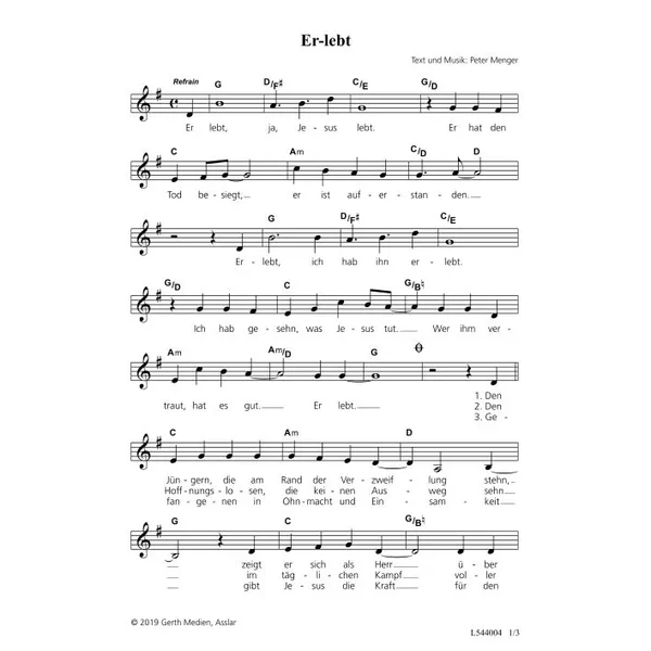 Produktbild des Artikels Er-lebt (Noten - Download)