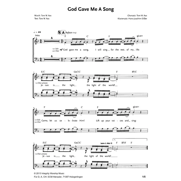 Produktbild des Artikels God Gave Me A Song (Noten - Download)