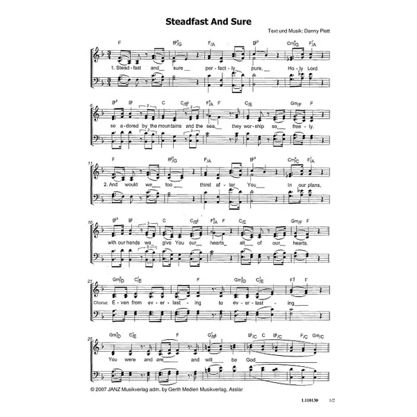 Produktbild des Artikels Steadfast And Sure (Noten - Download)