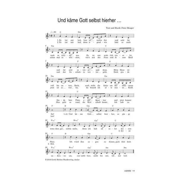 Produktbild des Artikels Und käme Gott selbst hierher (Noten - Download)