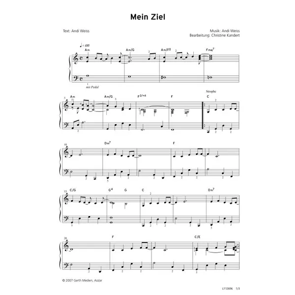 Produktbild des Artikels Mein Ziel (Noten - Download)
