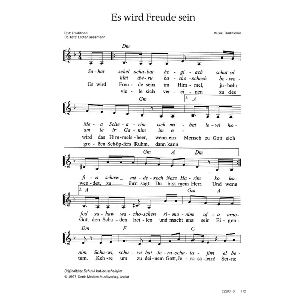 Produktbild des Artikels Es wird Freude sein (Noten - Download)