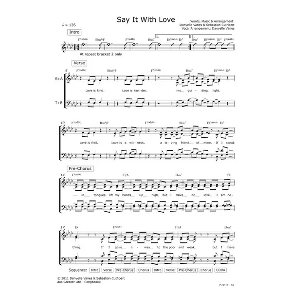 Produktbild des Artikels Say It With Love (Noten - Download)