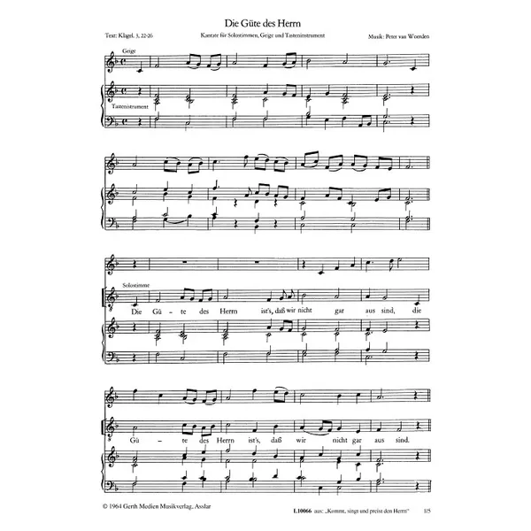 Produktbild des Artikels Die Güte des Herrn (Noten - Download)