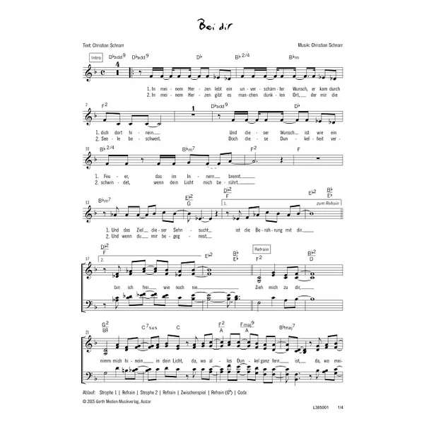 Produktbild des Artikels Bei dir (Noten - Download)