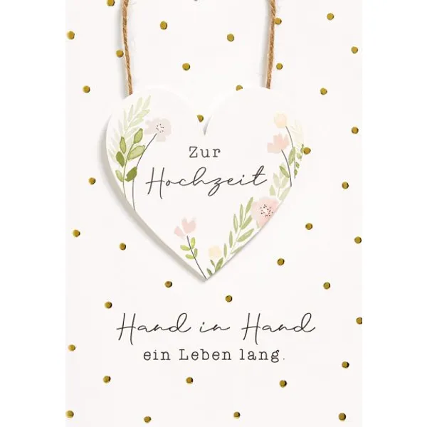 Produktbild des Artikels Faltkarte "Zur Hochzeit" - Holzherz (Schreibwaren)