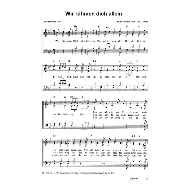 Produktbild des Artikels Wir rühmen dich allein (Noten - Download)