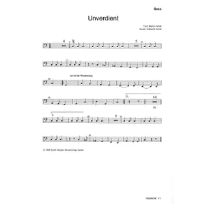 Produktbild des Artikels Unverdient (Bass) (Noten - Download)