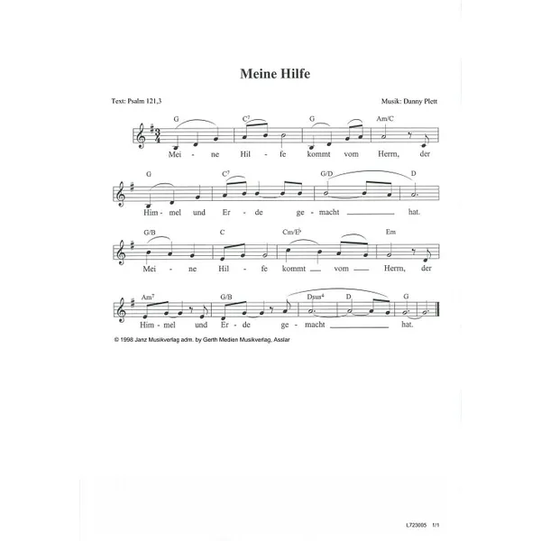 Produktbild des Artikels Meine Hilfe (Noten - Download)