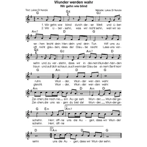 Produktbild des Artikels Wunder werden wahr (Noten - Download)