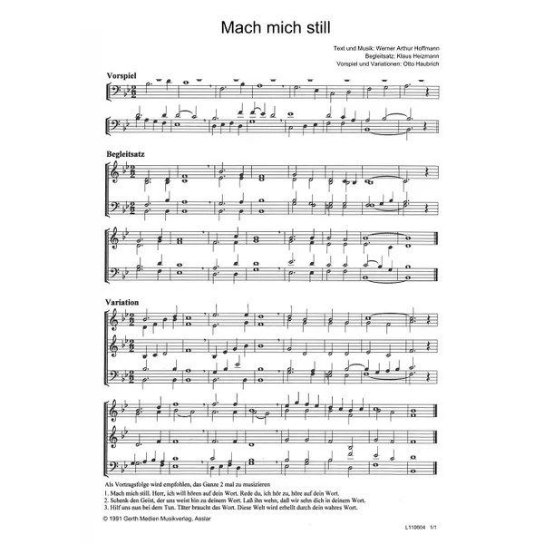 Produktbild des Artikels Mach mich still (Noten - Download)