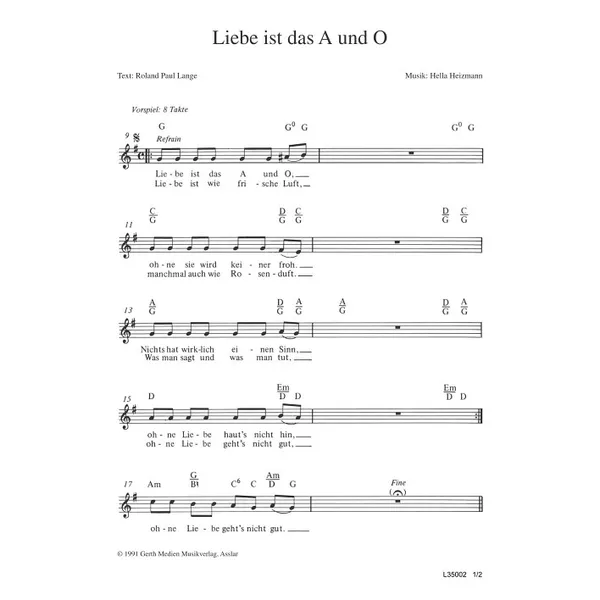 Produktbild des Artikels Liebe ist das A und O (Noten - Download)