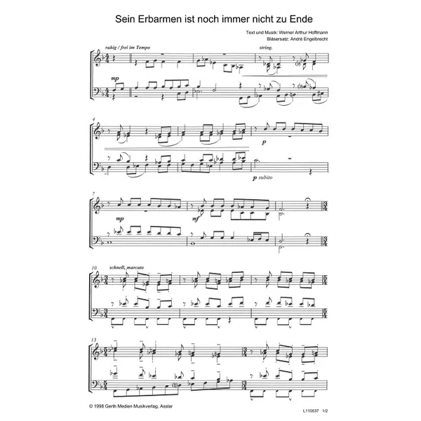 Produktbild des Artikels Sein Erbarmen ist noch immer nicht zu Ende (Noten - Download)