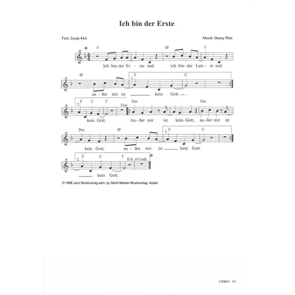 Produktbild des Artikels Ich bin der Erste (Noten - Download)