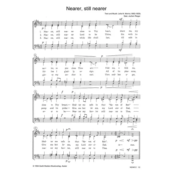 Produktbild des Artikels Nearer still nearer (Noten - Download)
