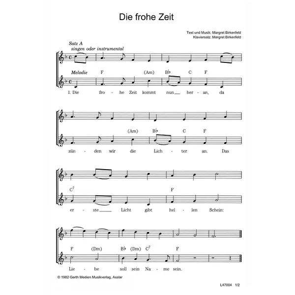 Produktbild des Artikels Die frohe Zeit (Noten - Download)