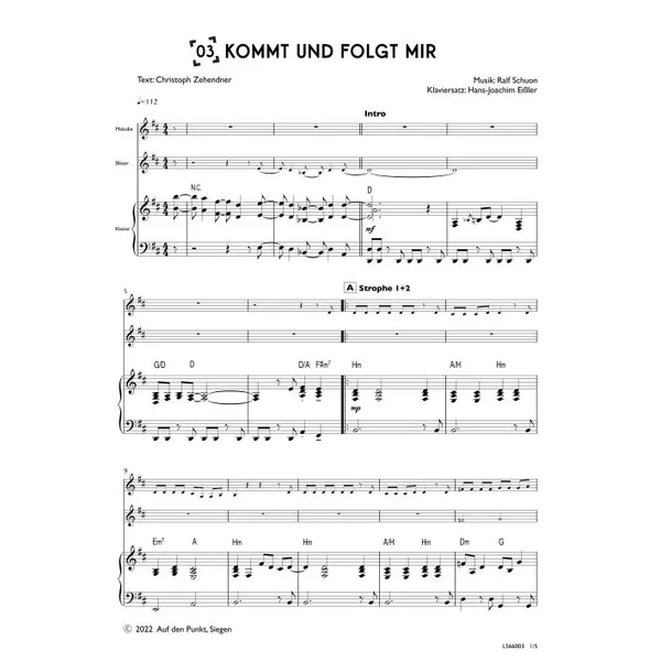 Produktbild des Artikels Kommt und folgt mir (Klavier) (Noten - Download)