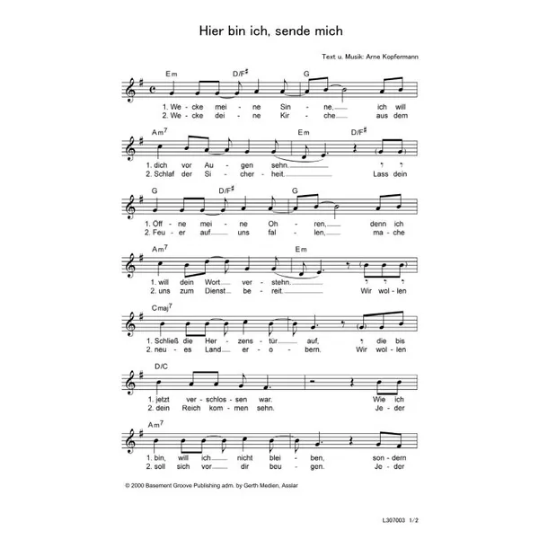 Produktbild des Artikels Hier bin ich, sende mich (Noten - Download)