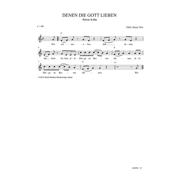 Produktbild des Artikels Denen, die Gott lieben (Noten - Download)