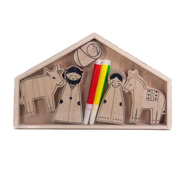 Produktbild des Artikels Krippe zum Ausmalen "Heilige Familie" - 6tlg. ()