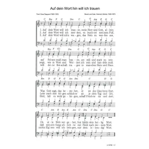 Produktbild des Artikels Auf dein Wort hin will ich trauen (Noten - Download)