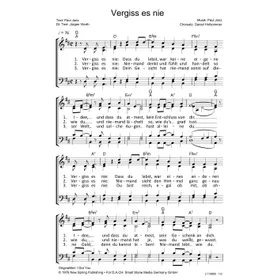Produktbild des Artikels Vergiss es nie (Noten - Download)