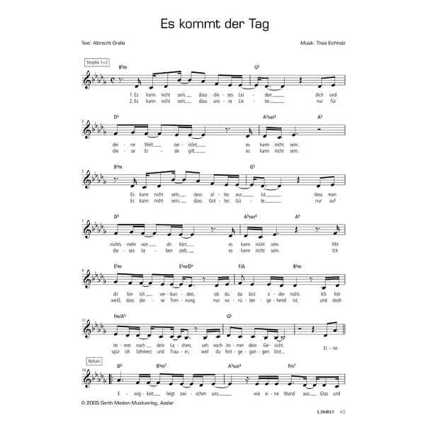 Produktbild des Artikels Es kommt der Tag (Noten - Download)