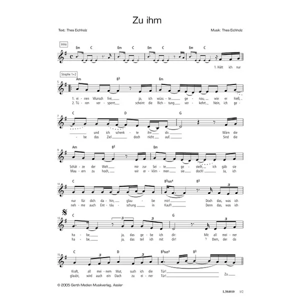 Produktbild des Artikels Zu ihm (Noten - Download)