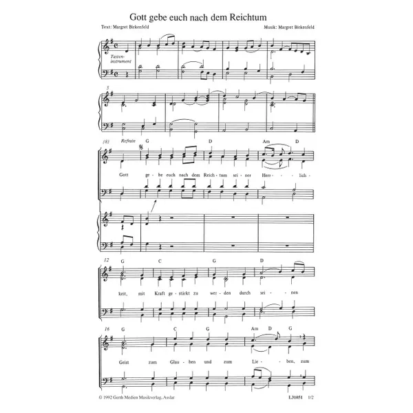 Produktbild des Artikels Gott gebe euch nach dem Reichtum (Noten - Download)