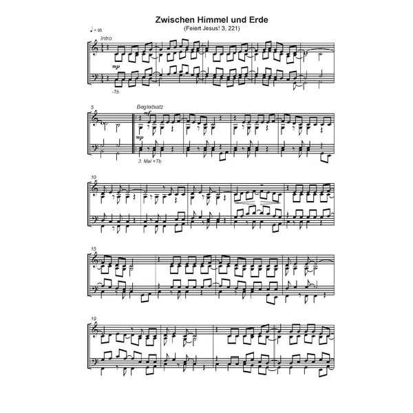 Produktbild des Artikels Zwischen Himmel und Erde (Noten - Download)