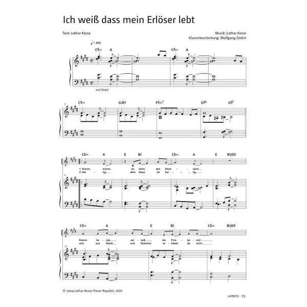 Produktbild des Artikels Ich weiß, dass mein Erlöser lebt (Noten - Download)
