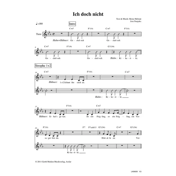 Produktbild des Artikels Ich doch nicht (Noten - Download)