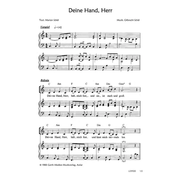 Produktbild des Artikels Deine Hand, Herr, hält mich fest (Noten - Download)