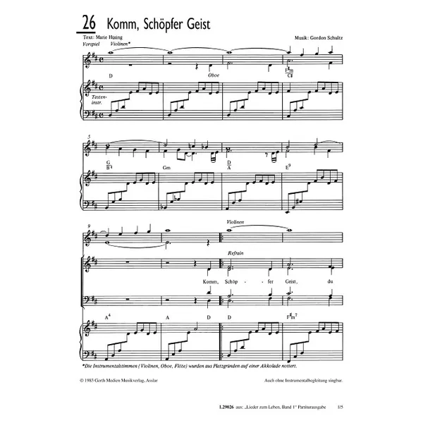 Produktbild des Artikels Komm, Schöpfer Geist (Noten - Download)