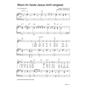 Produktbild des Artikels Wenn ihr heute Jesus nicht vergesst (Noten - Download)