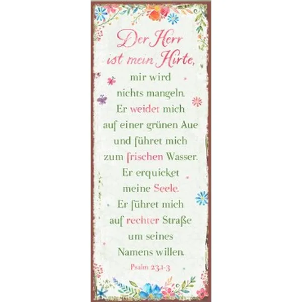 Produktbild des Artikels Metallschild lang - Der Herr ist mein Hirte ()