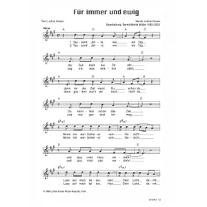 Produktbild des Artikels Für immer und ewig (Noten - Download)
