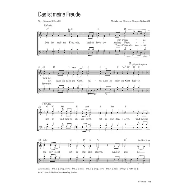 Produktbild des Artikels Das ist meine Freude (Noten - Download)