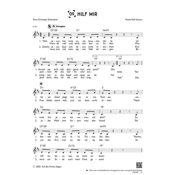 Produktbild des Artikels Hilf mir (einstimmig) (Noten - Download)