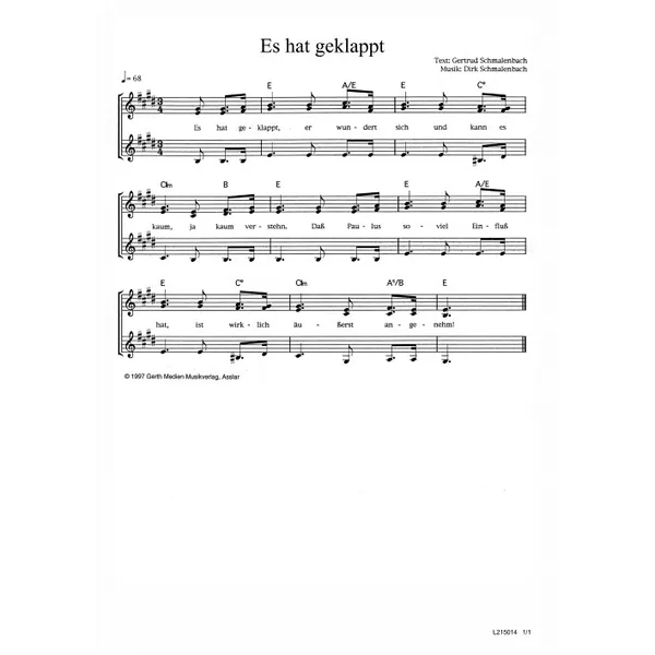 Produktbild des Artikels Es hat geklappt (Noten - Download)