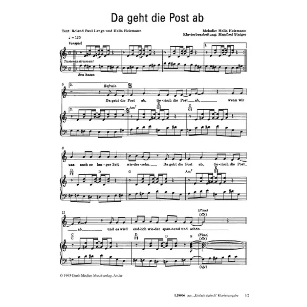 Produktbild des Artikels Da geht die Post ab (Noten - Download)