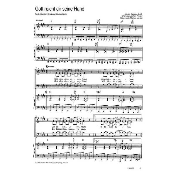 Produktbild des Artikels Gott reicht dir seine Hand (Noten - Download)