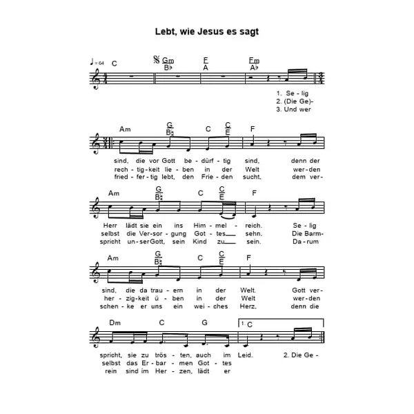 Produktbild des Artikels Lebt wie Jesus es sagt (Noten - Download)