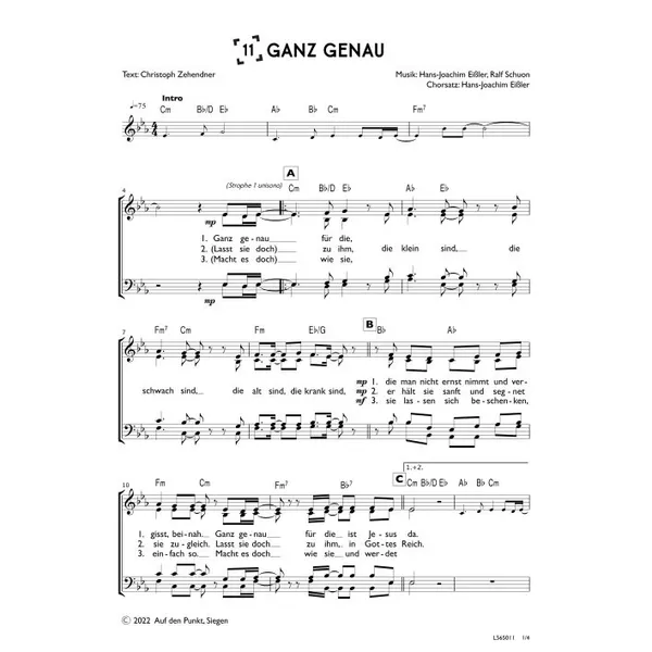 Produktbild des Artikels Ganz genau (Chor) (Noten - Download)