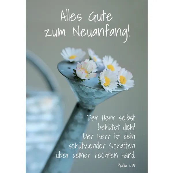 Produktbild des Artikels Faltkarte "Alles Gute zum Neuanfang" - 5 Stück (Schreibwaren)