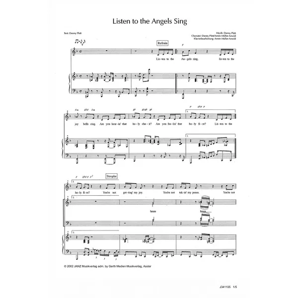 Produktbild des Artikels Listen To The Angels Sing (Noten - Download)