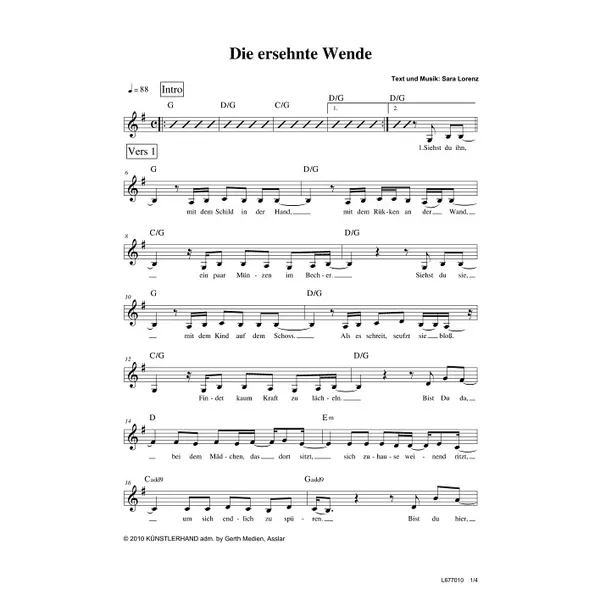 Produktbild des Artikels Die ersehnte Wende (Noten - Download)