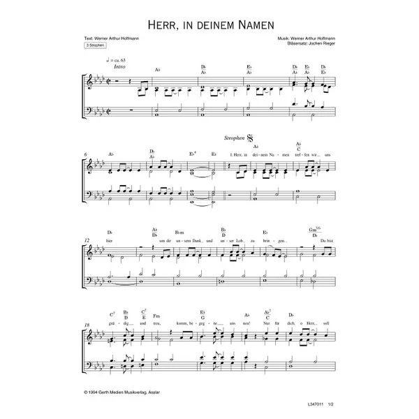 Produktbild des Artikels Herr, in deinem Namen (Noten - Download)